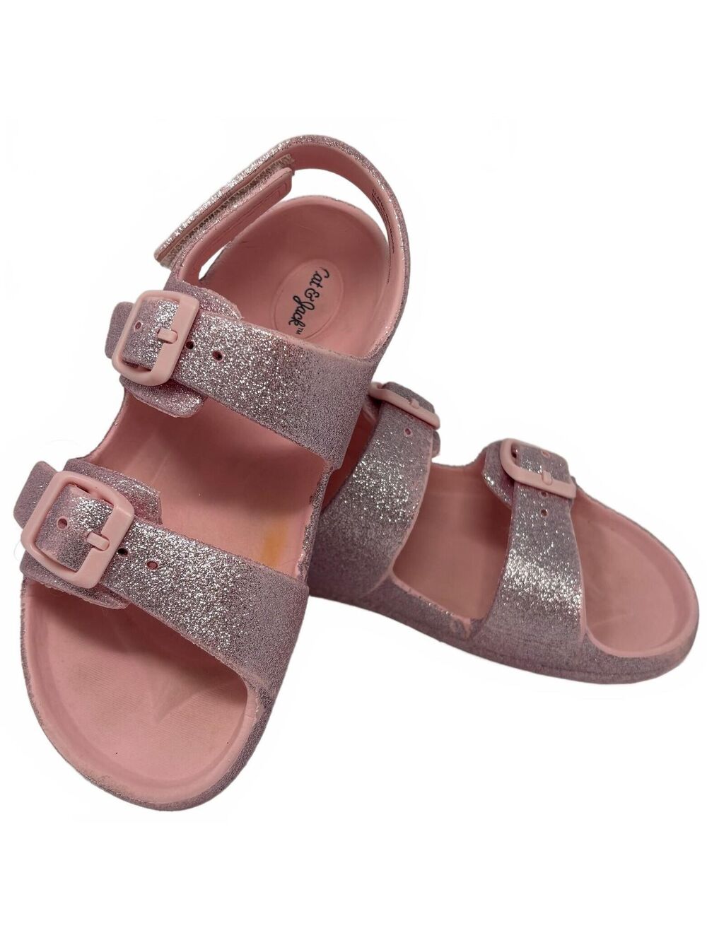 Cat & Jack Toddler Girls Foam Pink Sparkle Sandals Size 12